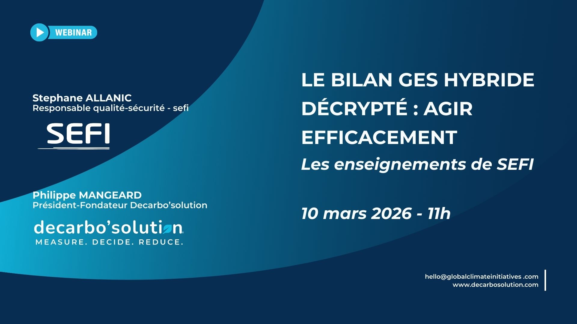 Webinaire SEFI 1003 Webinaire SEFI 1003